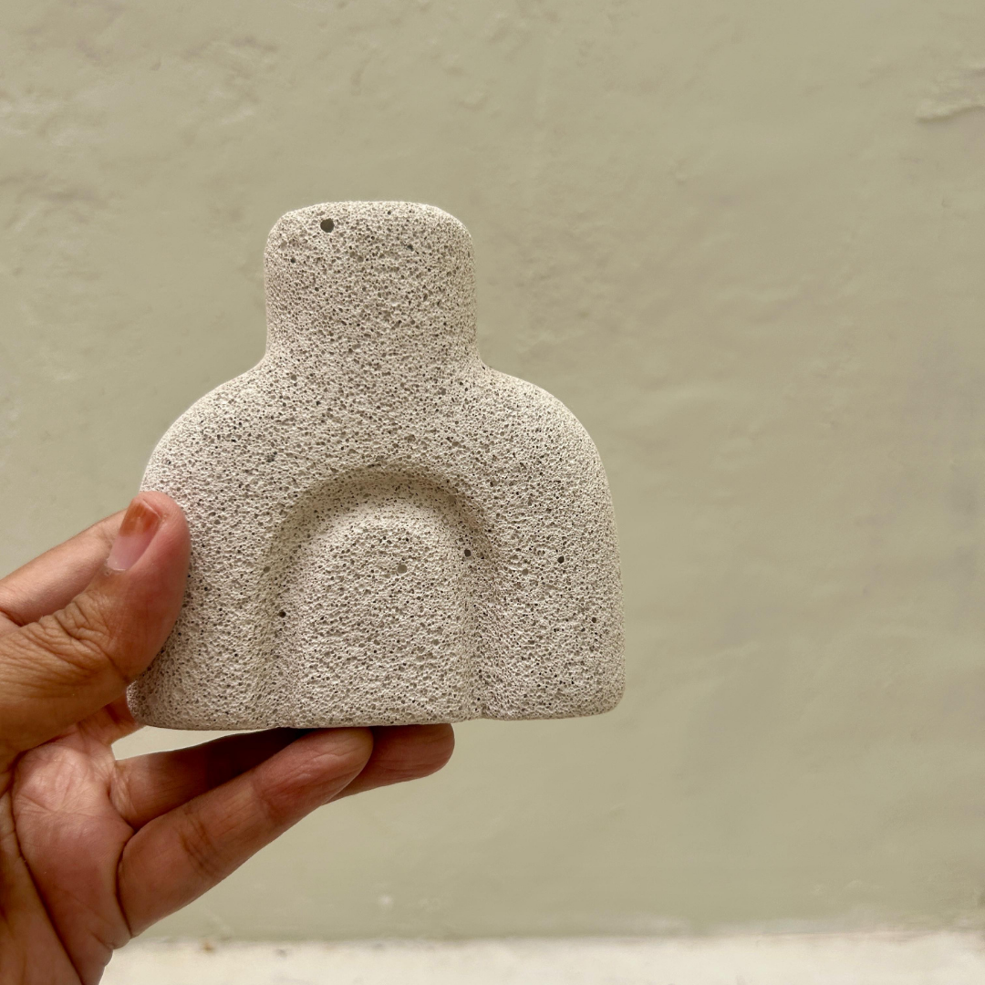 White Textured Concrete Vase