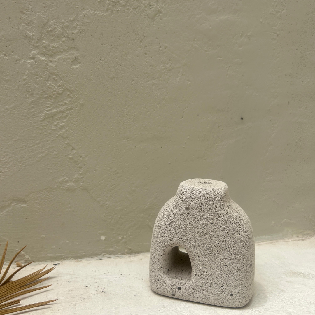 White Concrete Textured Nordic Vase