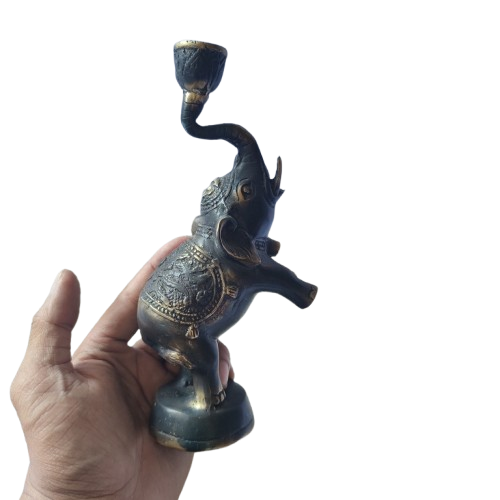 7.8'' Tall Vintage Standing Elephant Brass Figurine