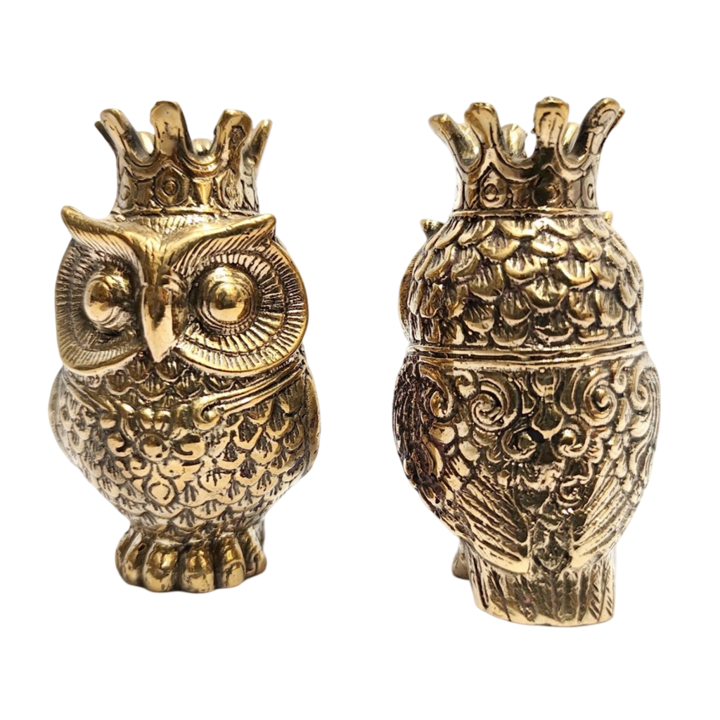 3.5'' Tall King Owl Brass Figurine