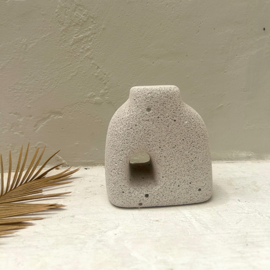 White Concrete Textured Nordic Vase