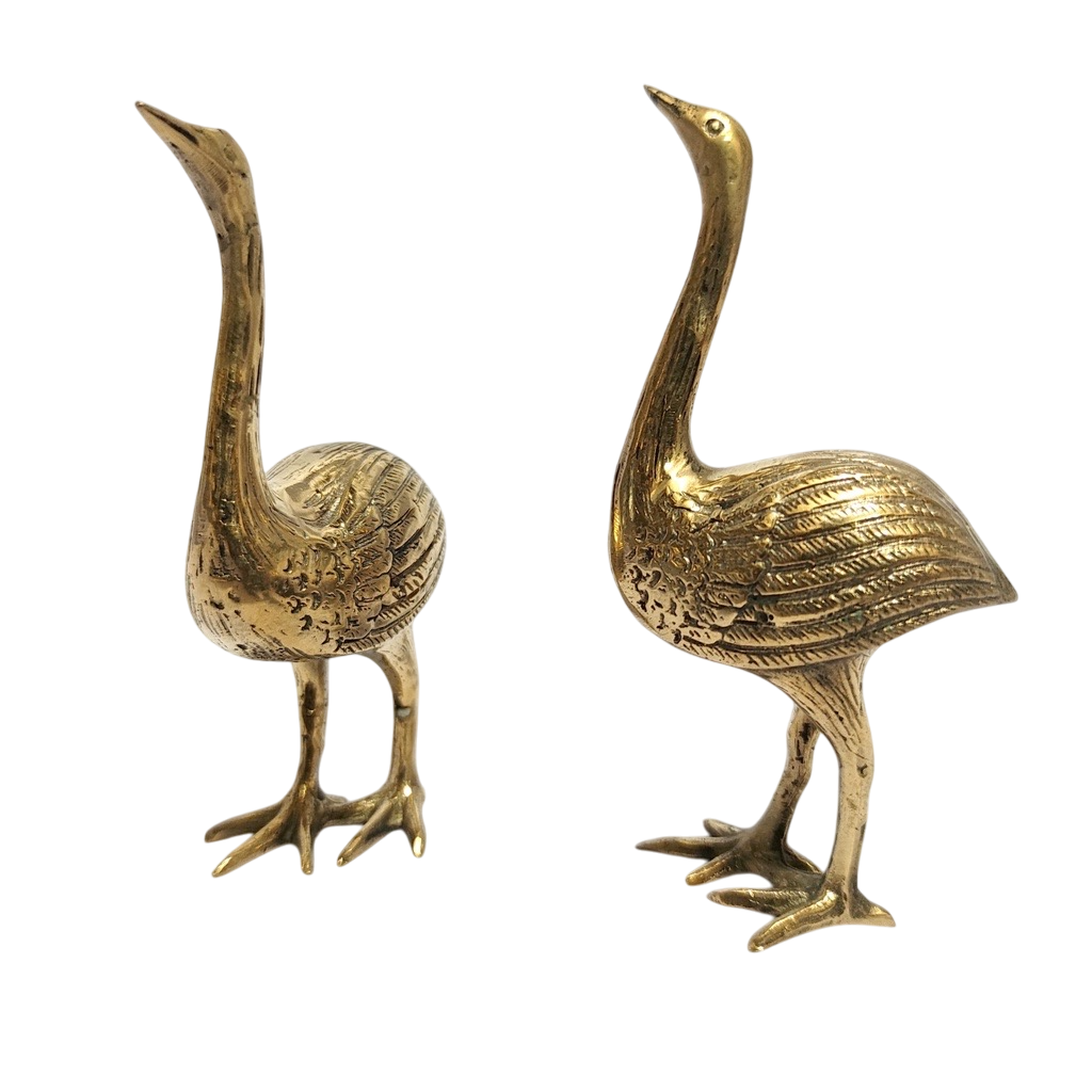 4.7'' Tall A Piece Stork Brass figurine