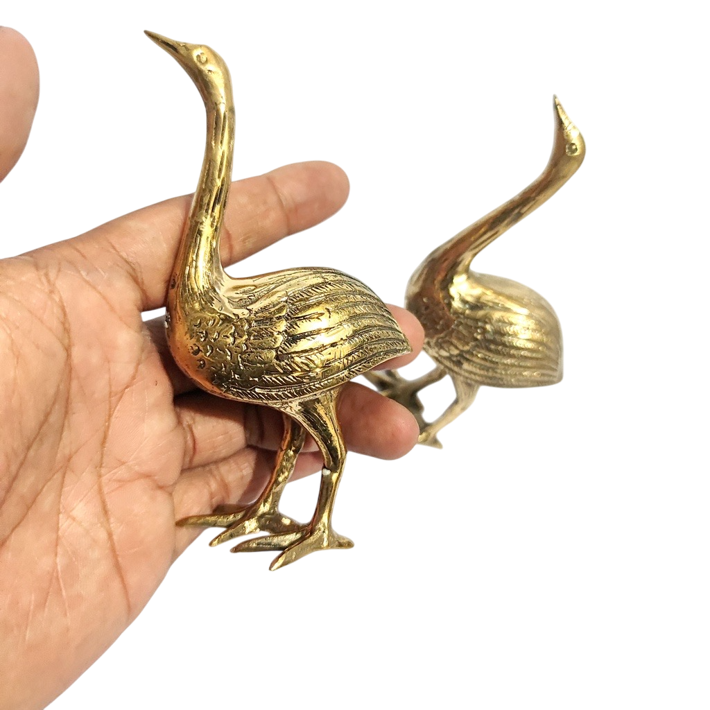 4.7'' Tall A Piece Stork Brass figurine