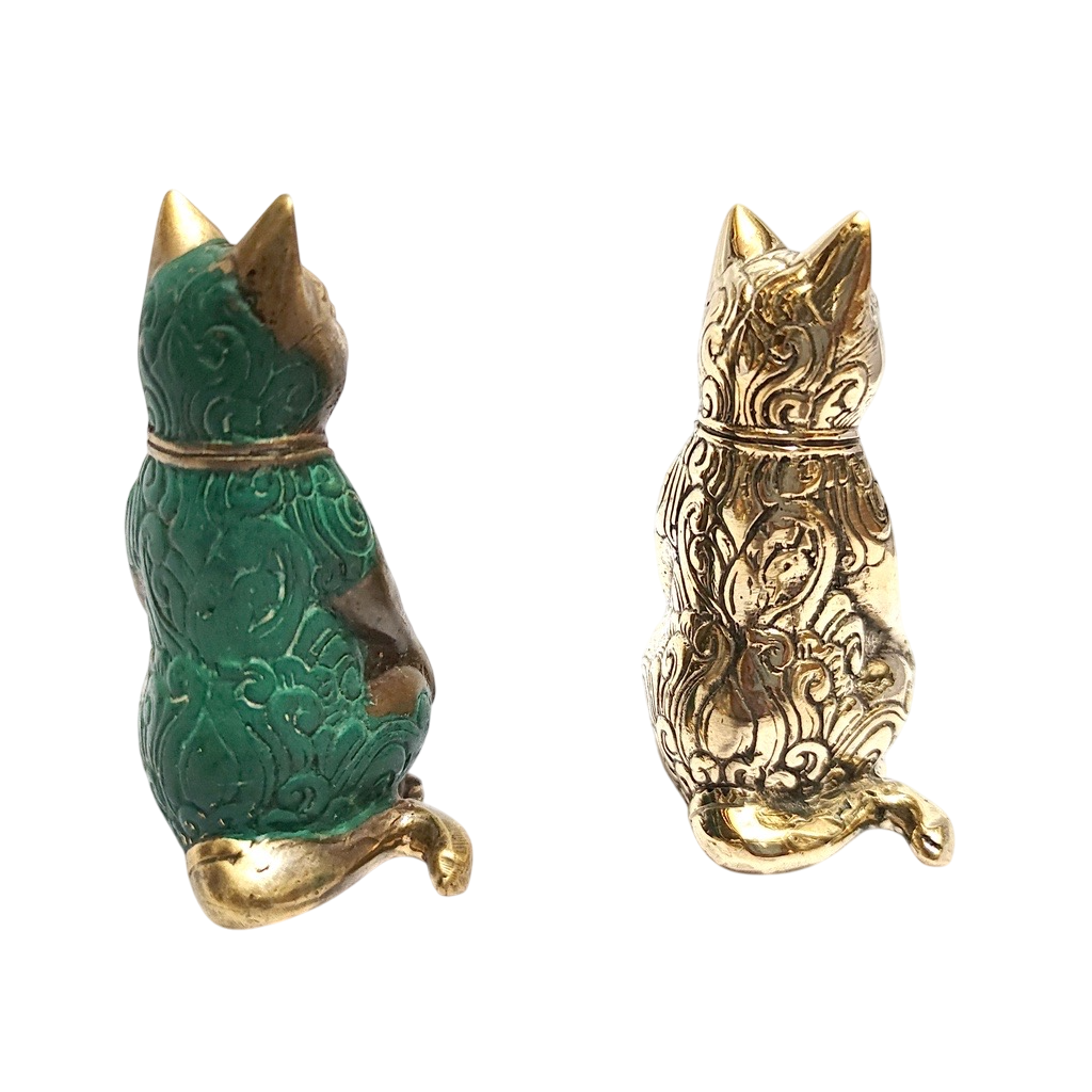 4''Tall Gold and Vintage Cat Brass figurine ( A Piece)