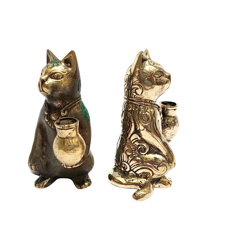 4''Tall Gold and Vintage Cat Brass figurine ( A Piece)