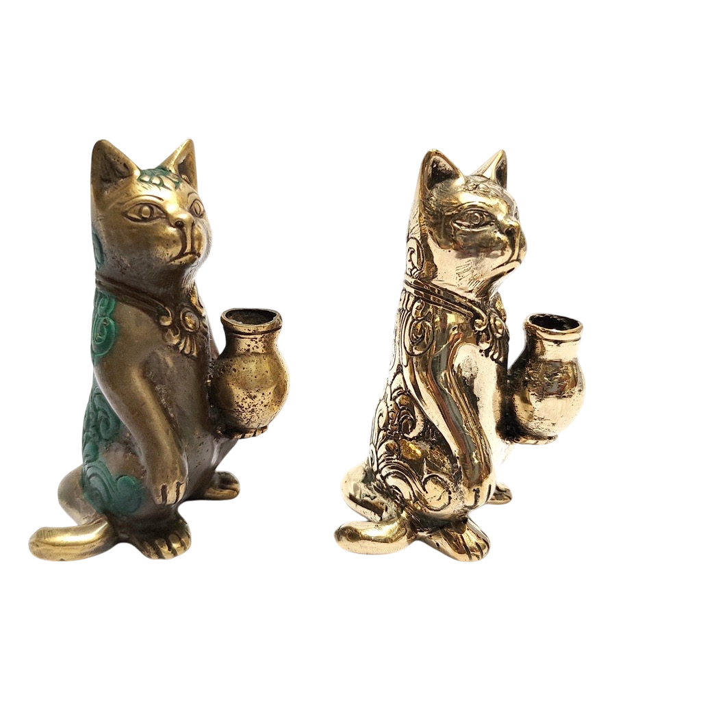 4''Tall Gold and Vintage Cat Brass figurine ( A Piece)