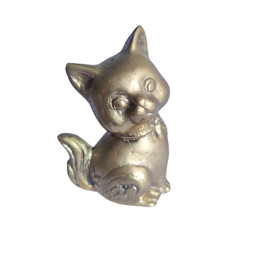 3.2'' Tall Little Cute Cat Brass figurine