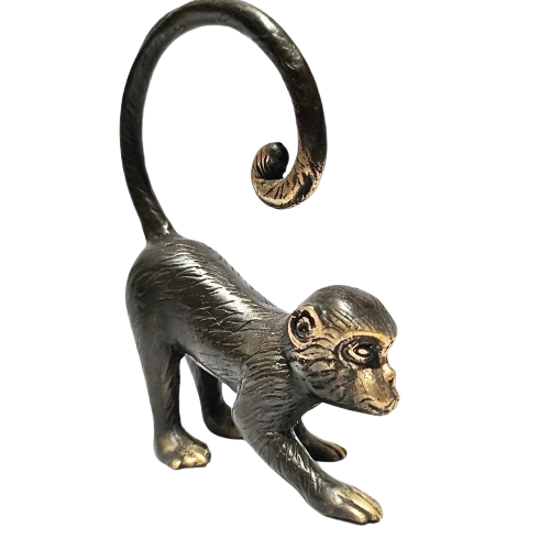 A Piece of Gold and Vintage Monkey Vintage Brass Figurine