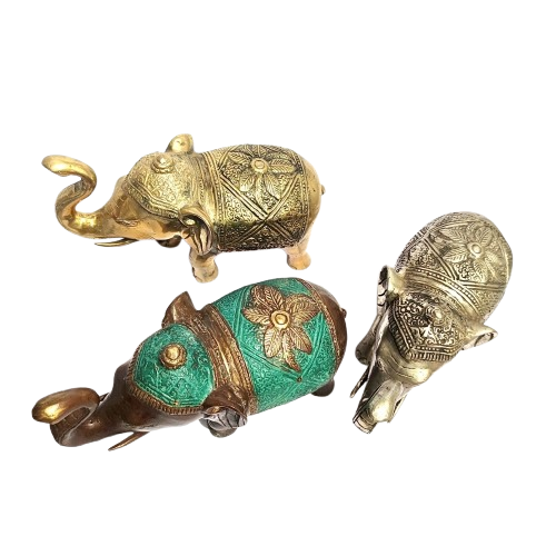 5.9'' Tall Large Elephant Brass figurine