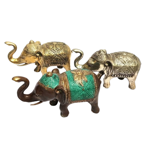 5.9'' Tall Large Elephant Brass figurine