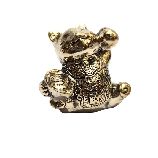 2.7'' Tall Lucky Cat Brass Statue