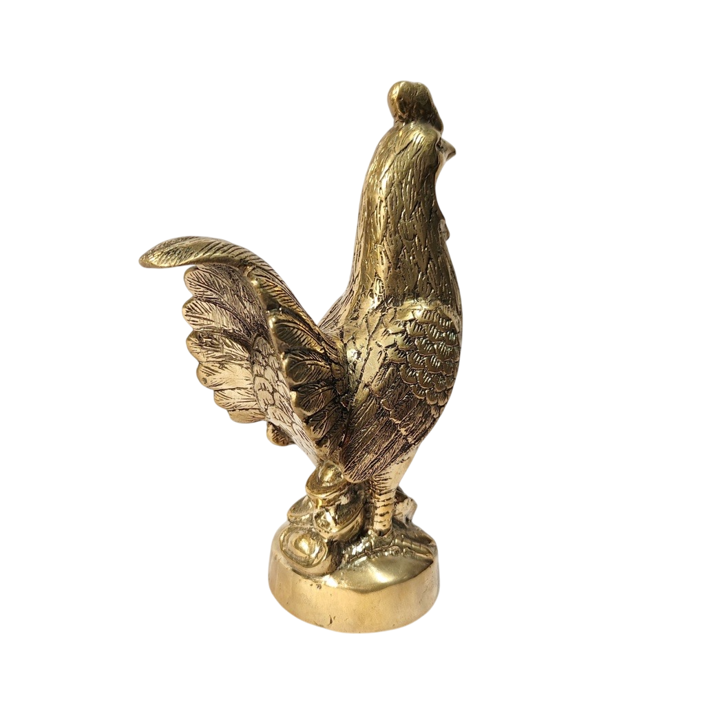 8.6'' Height Chicken Brass animal miniature