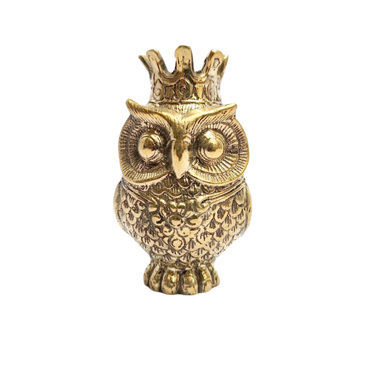3.5'' Tall King Owl Brass Figurine
