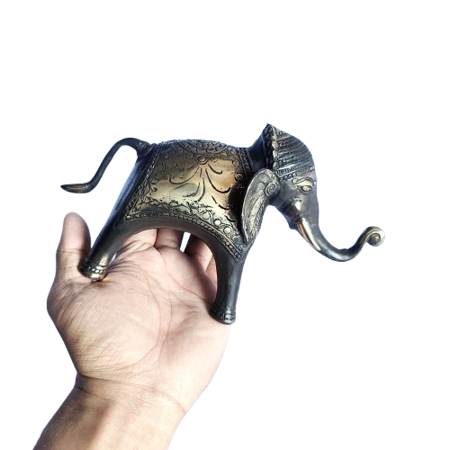 5'' Tall Elephant Brass Animal Miniature