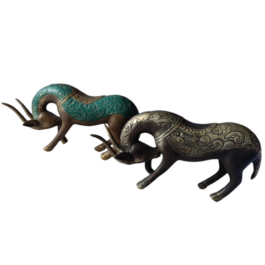 3.9'' Tall Goat Brass animal miniature