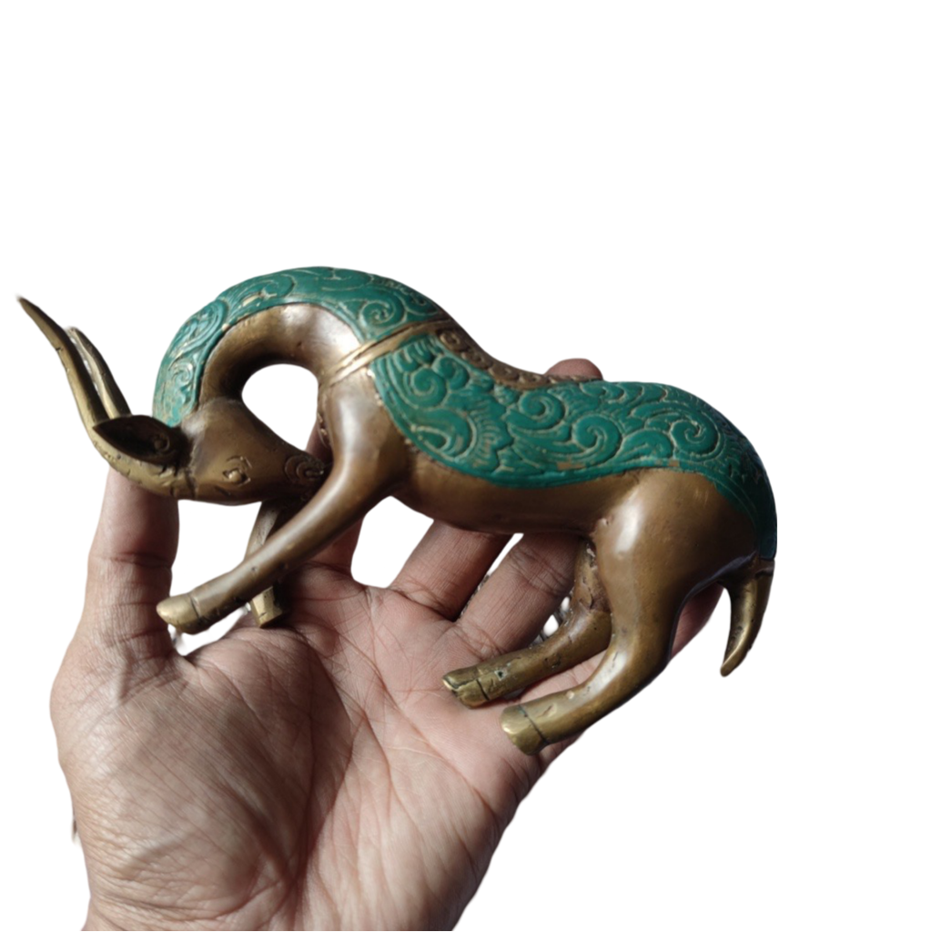 3.9'' Tall Goat Brass animal miniature