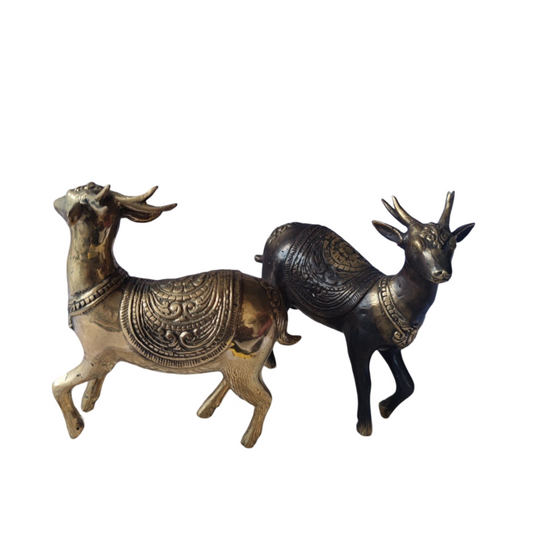 5.9'' Gold and Vintage Deer Brass figurine