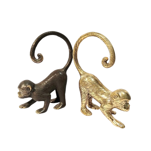 A Piece of Gold and Vintage Monkey Vintage Brass Figurine