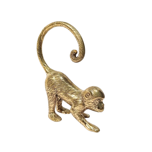 A Piece of Gold and Vintage Monkey Vintage Brass Figurine