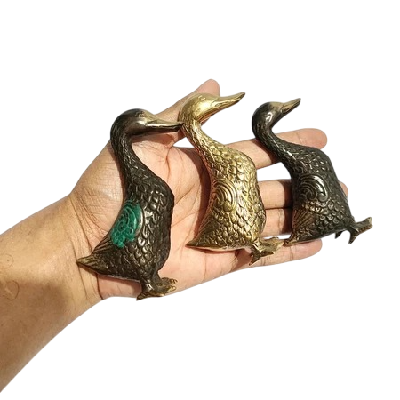 3.9'' Tall Duck Brass Animal Figurine