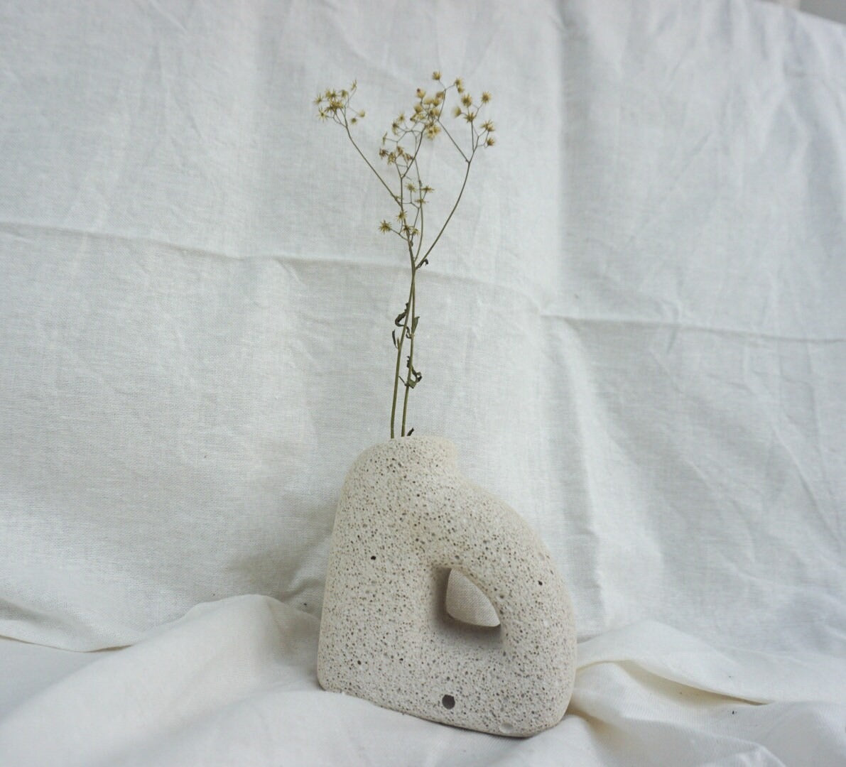 Minimalist Textured Concrete Vase