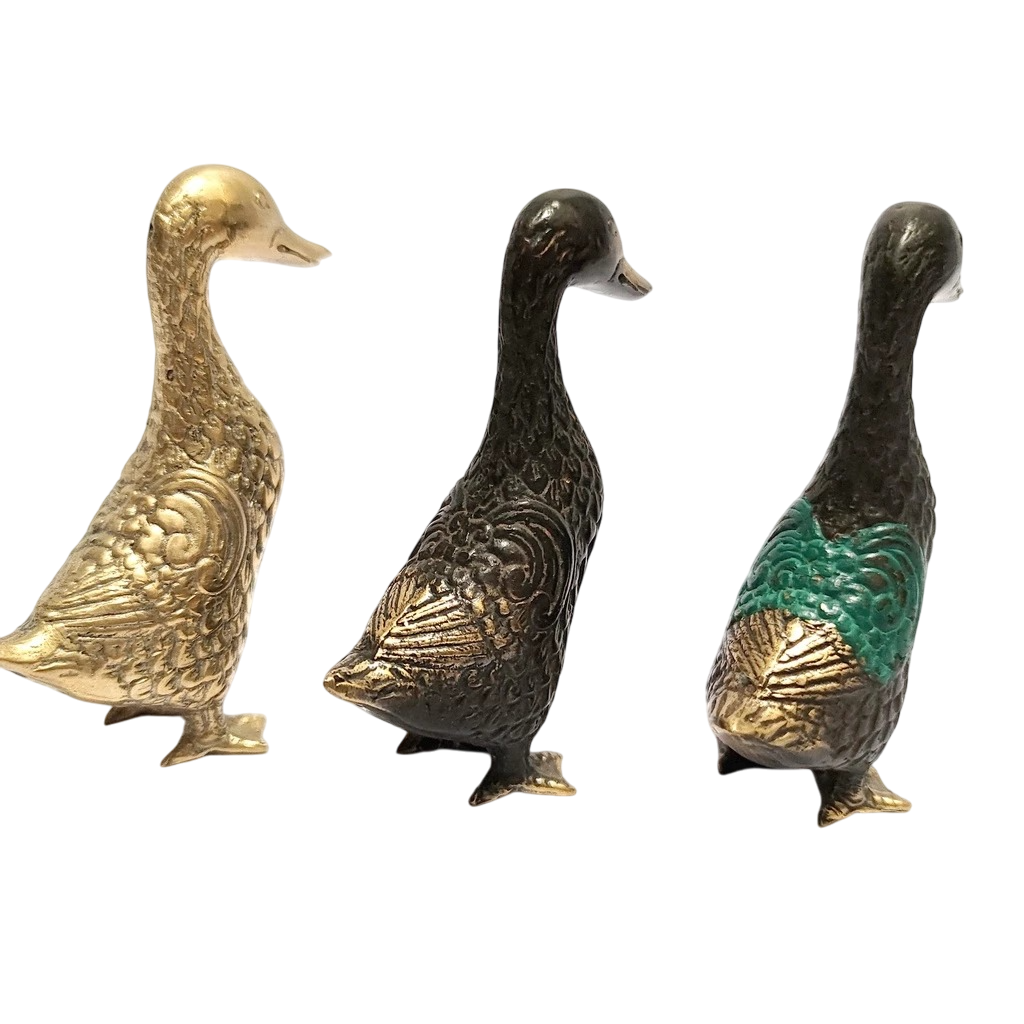 3.9'' Tall Duck Brass Animal Figurine