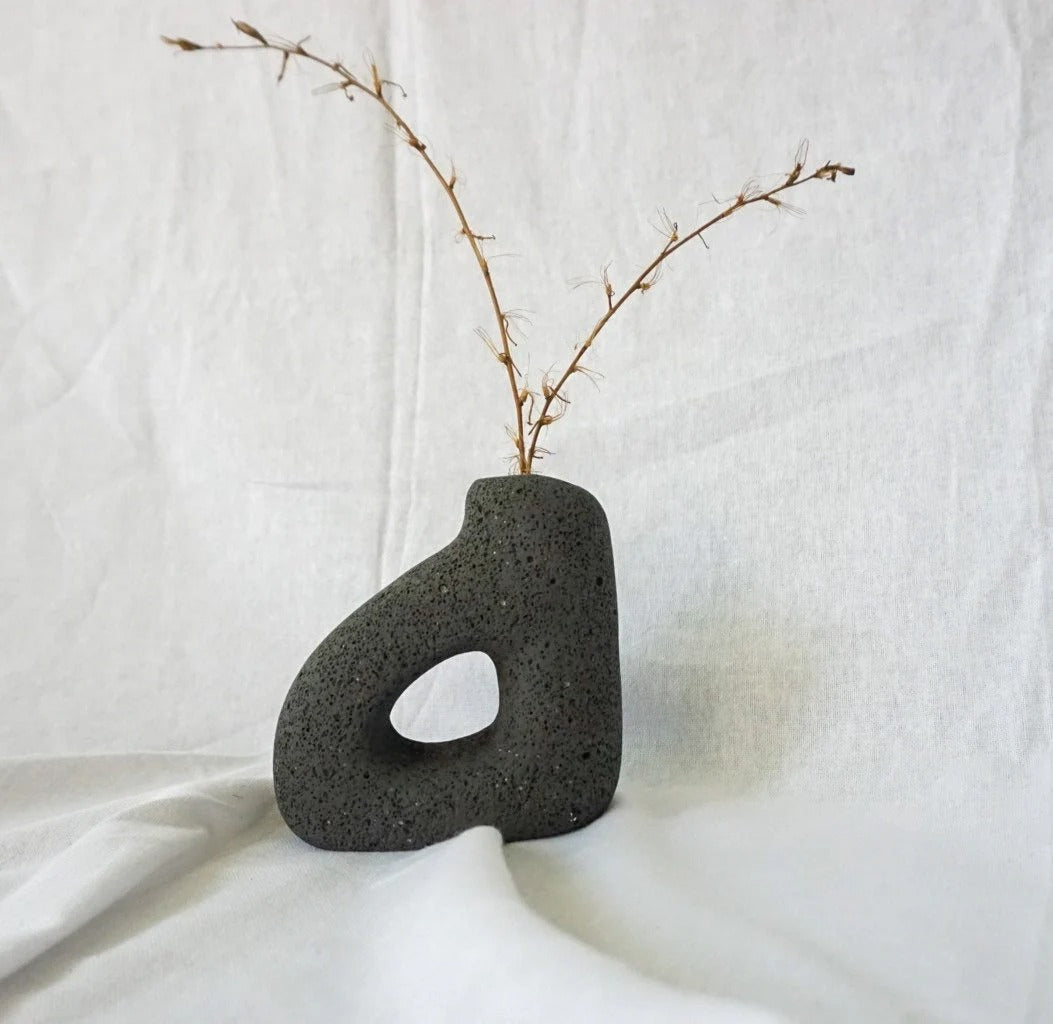 Minimalist Textured Concrete Vase